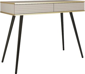 Toaletka: beżowa, nogi czarne, 102 x 80 x 50 cm, fronty żebrowane
