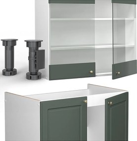 Aneks kuchenny zielono-złoty dom wiejski/biały 200x60x81.6 fame-line