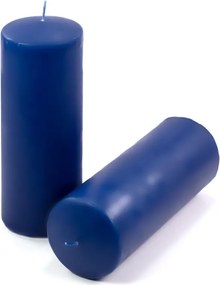 Zestaw świec słupkowych, 20 cm, Ø 7,5 cm, niebieski, 2 szt