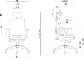 Ergonomiczne krzesło na kółkach Scope, zgodne z normą BHP