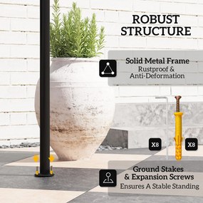 Outsunny Pawilon grillowy 242x149x248 cm wodoodporny, trudnopalny, pawilon ogrodowy z dwuwarstwowym dachem, beżowy | Aosom PL