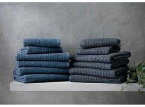 Ciemnoszary ręcznik kąpielowy z bawełny organicznej frotte 70x140 cm Check – JUNA