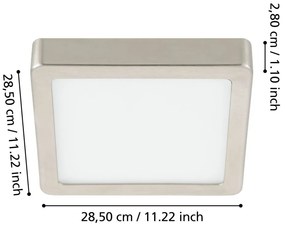 Szara lampa sufitowa LED 28,5x28,5 cm FUEVA 5 – EGLO