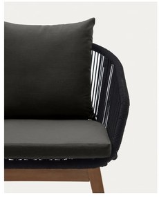 Czarny drewniany fotel ogrodowy Portalo – Kave Home