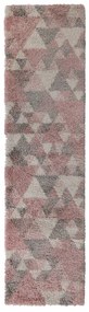 Różowo-szary chodnik Flair Rugs Nuru, 60x230 cm