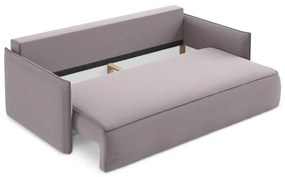 Lawendowa aksamitna rozkładana/ze schowkiem sofa 225 cm Hula – Makamii