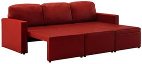 Rozkładana sofa modułowa bordowa - Odi 4Q