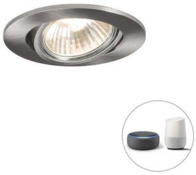 Inteligentny podtynkowy reflektor stalowy, regulowany, z Wi-Fi GU10 - Cisco Nowoczesny Oswietlenie wewnetrzne