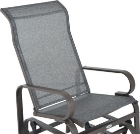 Outsunny krzesło bujane ogród krzesło ogrodowe do ogrodu metal fotel bujany kolor brązowy