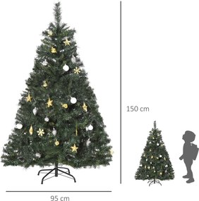 Choinka HOMCOM z Oświetleniem LED 120 diod, 511 Gałązek, Ø95 x 150H cm | Aosom PL
