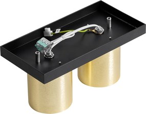 Nowoczesny plafon czarny ze złotem 2-punktowy - Tubo