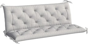 Outsunny Poduszka na Ławkę 3-Osobową 150x98x8 cm z Taśmami, Poduszka na Meble Ogrodowe i Huśtawkę Hollywoodzką, Jasnoszary