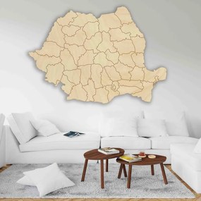 Drewniana mapa ścienna Romania - ROMA