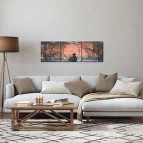 Obraz - Ilustracja przedstawiająca wojownika (z zegarem) (90x30 cm)