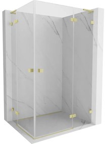 Mexen Lunar L Duo kabina prysznicowa uchylna prawa 115 x 70 cm, transparent, złota szczotkowana - 834L-115P-070L-55-00