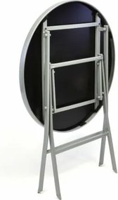 Garden Bistro stół składany z blatem szklanym - srebrny