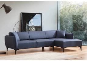 Niebieska sofa narożna Belissimo, prawy narożnik – Balcab Home