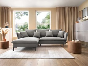 Masseno Narożnik SOLE z funkcją spania i pojemnikiem na pościel Narozniki L, Rozkładana sofa - Szary, RIVIERA 91