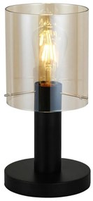 ITALUX TB-5581-1-BK+AMB - Lampa stołowa SARDO 1xE27/40W/230V czarna/złota