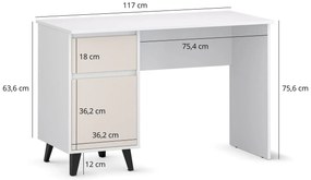 Biurko komputerowe z szafką i szufladą biały + kaszmir Z0-K66