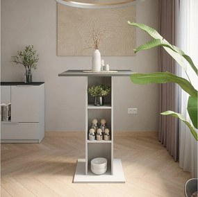 Stół barowy antracyt/biały 75x75x106 repose