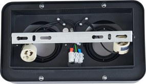 Zaokrąglony reflektor natynkowy czarny 2-punktowy obrotowy i przechylany - Dox