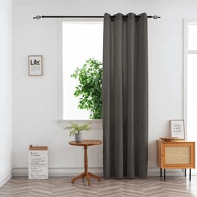 Zasłona TAVIO 140x250 cm, szarobrązowy Zawieszanie: Taśma z wiązaniami