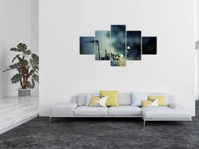 Obraz - Ważka w błyszczącej nocy (125x70 cm)