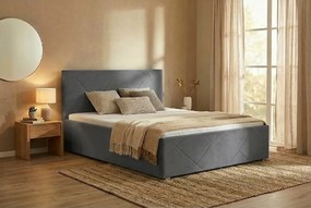 Łóżko TONY 120x200 cm Szary Z materacem