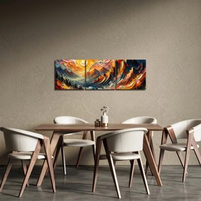 Obraz - Góry oświetlone słońcem (z zegarem) (90x30 cm)