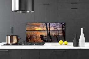 Dekor Szklany do Kuchni Samotna Łódź Pod Żaglami