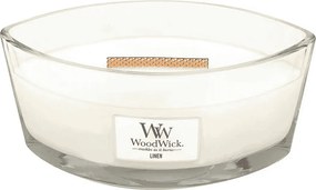 Świeca zapachowa elipsa, Linen, biały 453 gr