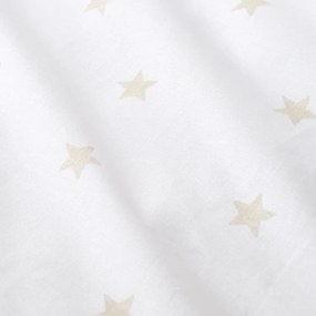 Biało-beżowe bawełniane prześcieradło dziecięce jednoosobowe z gumką 90x190 cm Mini Star &amp; Stripes – Bianca