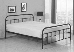 Czarne łóżko metalowe dla chłopca 120x200 S2-L52