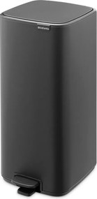 Ciemnoszary stalowy kosz na śmieci z pedałem 30 l Bo – Brabantia