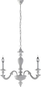 Leonardo Shabby Biały Drewniany Żyrandol 3 Światła 117 Ø43 BL180-3-BCO