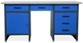 Stół warsztatowy FRANK, 1700 x 850 x 600 mm, antracytowo-niebieski