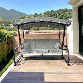 Bujana huśtawka do ogrodu wolnostojąca Nepal MAS-4026 jasny szary