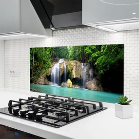 Szkło do Kuchni na Ścianę Wodospad W Cieniu Drzew