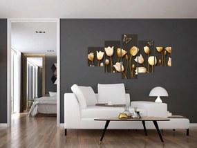 Obraz - Tulipany - abstrakcja (125x70 cm)