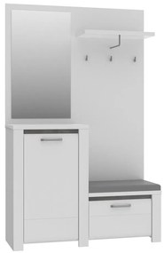 Panel przedpokojowy z lustrem HIRO biało-szary