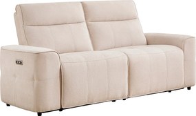 Kanapa 3-osobowa z elektryczną funkcją relaksu z beżowej tkaniny szenilowejSCAMOCO