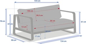 Zestaw aluminiowy ISABELLA dla 7 osób (oliwkowy)