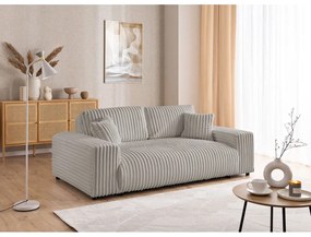 Jasnoszara sztruksowa sofa 213 cm Justin – Ropez