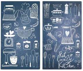 Szklane płyty ochronne LOVELY KITCHEN na kuchenkę – 2 sztuki, ZELLER