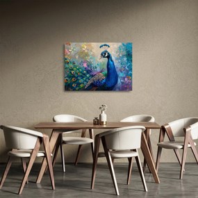 Obraz na szkle - Malowanie pawia (70x50 cm)