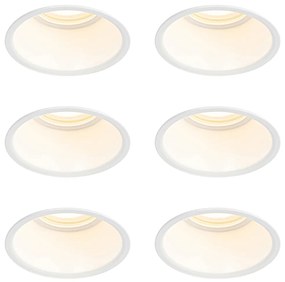 Zestaw 6 białych opraw LED GU10 50mm IP44 - Dept