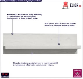Półka Ścienna W Dekorze Kraft Biały R2-R40