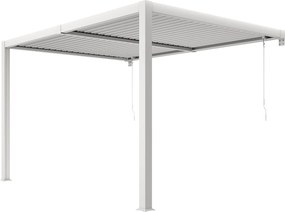 Pergola przyścienna bioklimatyczna aluminiowa z regulowanymi lamelami 12 m² - Biała - SERADO