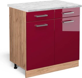 Szafka dolna do kuchni czerwony połysk 80x60x81.6 r-line